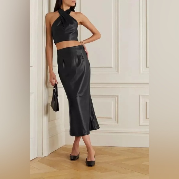STAUD Laurel Vegan Leather Skirt - Picture 3 of 15